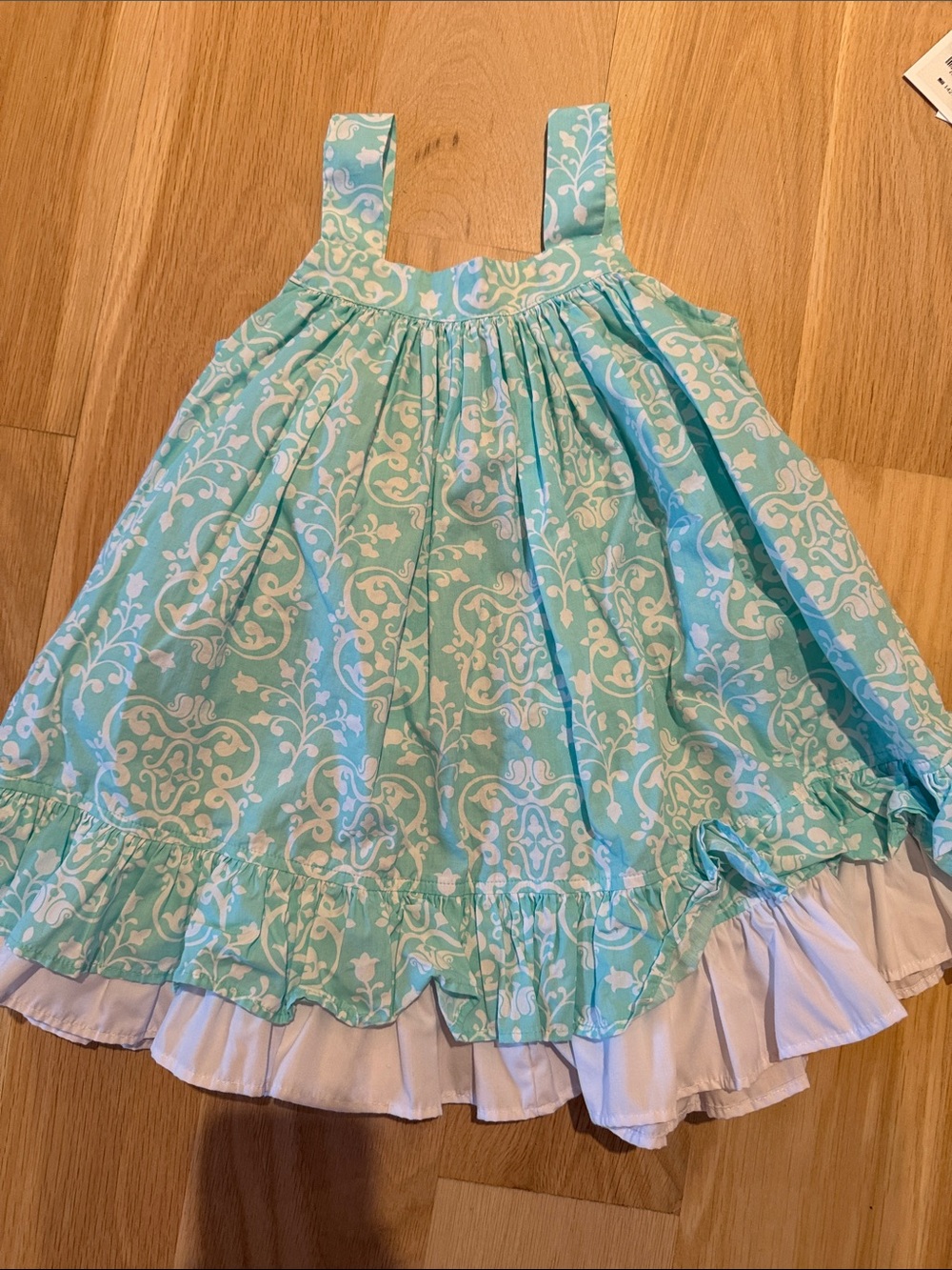 Kelly's Kids Aqua & White Patterned Sundress